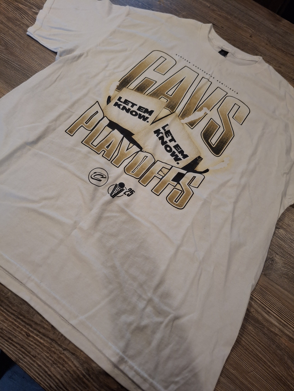 Gildan White CAVS Playoffs Graphic Tee with Gold and Black Accents